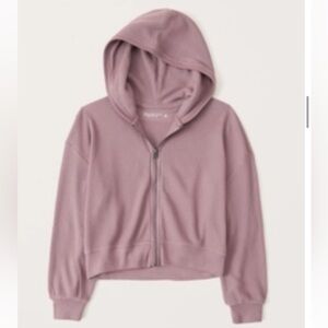 AF Waffle Cropped Full Sip Hoodie Mauve XS